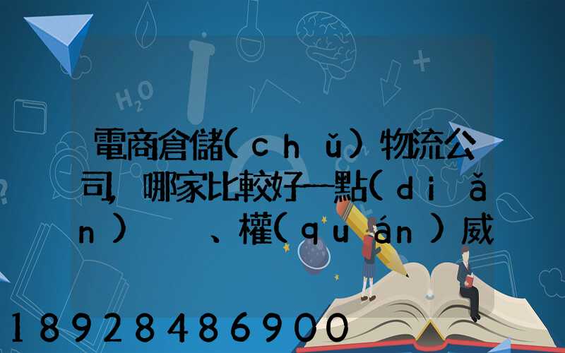 電商倉儲(chǔ)物流公司,哪家比較好一點(diǎn)、權(quán)威一點(diǎn)的